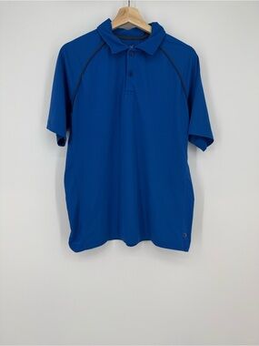 ALO Yoga Men's Blue Short-Sleeve Polo Shirt